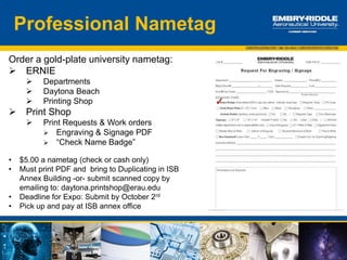 Approaching the Employers:
Introductions & Interacting
Things to do …
 Listen to conversations going on
ahead of you – don’t repeat the
same questions
 Write down the representative’s
name to whom you are speaking
(ahead of time if you are waiting in
line)
 Firm Handshake
 Ask good questions using your
research
 Ask for business cards, and/or if
you link to them on LinkedIn
Things NOT to do …
 Don’t ask “What does your
company do?”!
 Don’t monopolize the employer’s
time
 
