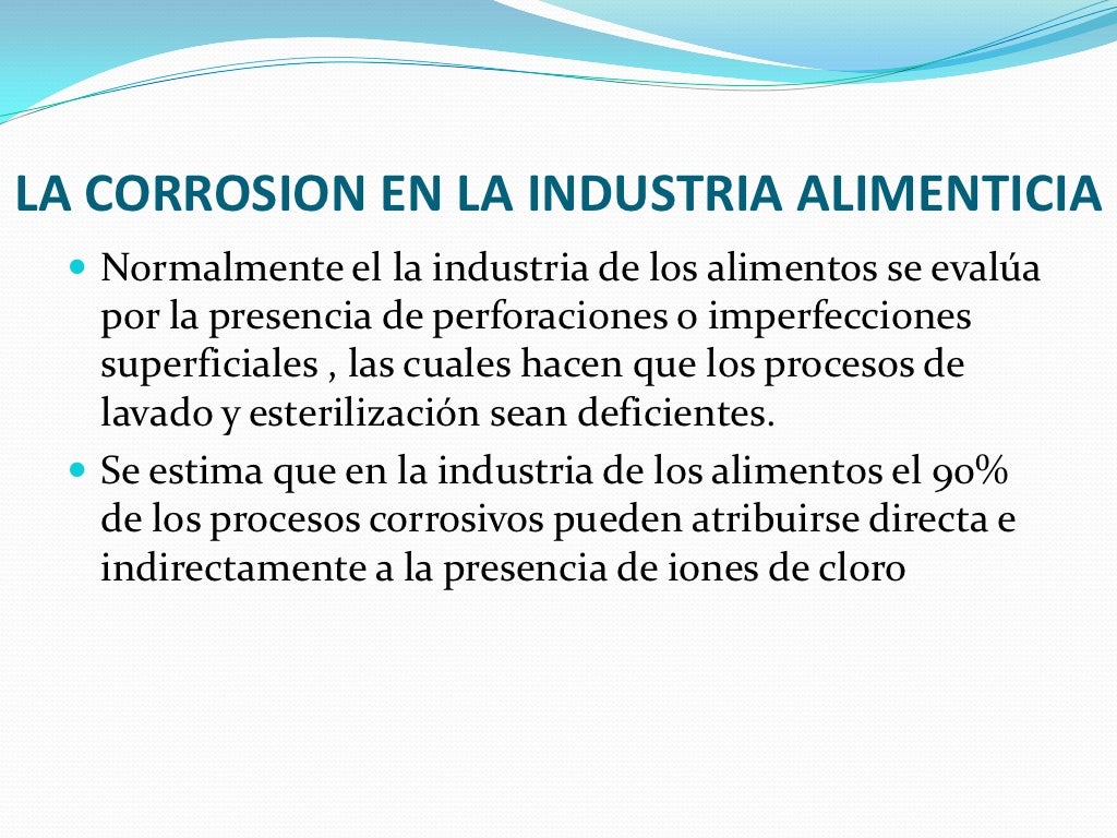 Corrosion en la industria de alimentos