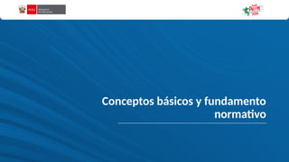 Conceptos básicos y fundamento
normativo
 