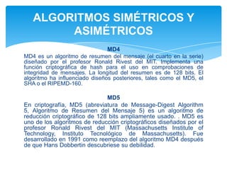 Expo algoritmos sim+®tricos y asim+®tricos | PPTX