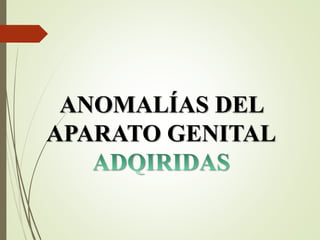 ANOMALÍAS DEL
APARATO GENITAL
 