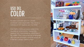 Es bien conocido que los colores
producen unas especiales reacciones y
estados en los sujetos que los miran.
Del mismo modo produce variaciones
visuales en el ambiente, haciéndolo
parecer con características diferentes a
las reales. Pero para entender el lenguaje
del color es necesario conocer a qué se
le llaman colores cálidos y fríos.
COLOR
USO DEL
 
