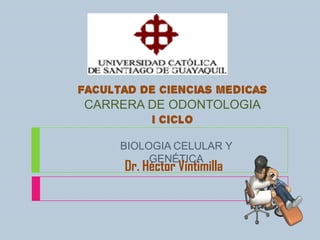 FACULTAD DE CIENCIAS Medicas
 CARRERA DE ODONTOLOGIA
          I CICLO

      BIOLOGIA CELULAR Y
           GENÉTICA
      Dr. Héctor Vintimilla
 