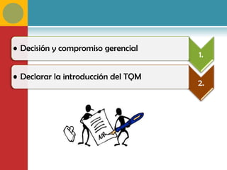 • Decisión y compromiso gerencial
                                     1.

• Declarar la introducción del TQM
                                     2.
 