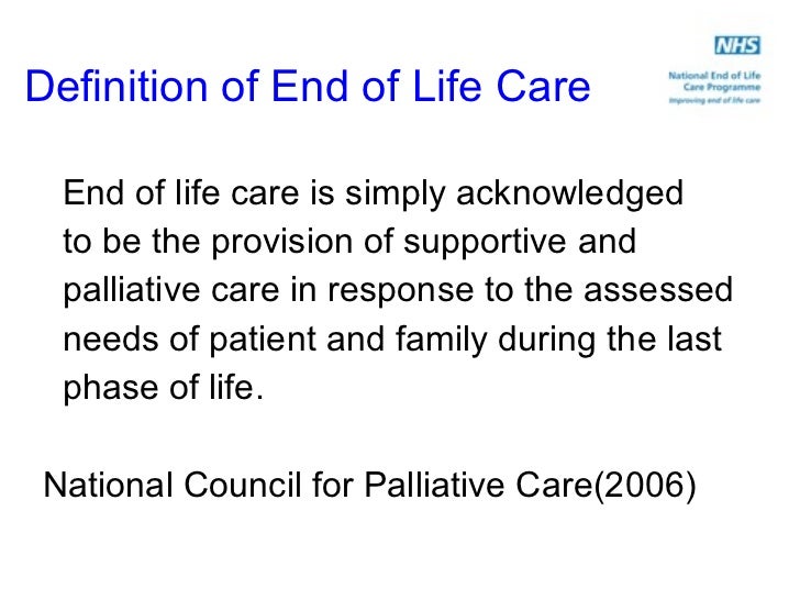 Care homes and end of life care