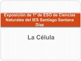La Célula
Exposición de 1º de ESO de Ciencias
Naturales del IES Santiago Santana
Díaz
 