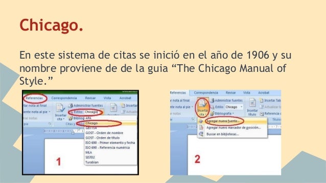Sistema De Citas Chicago Style Componentes de un trabajo