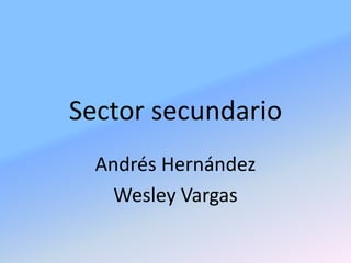 Sector secundario Andrés Hernández Wesley Vargas 