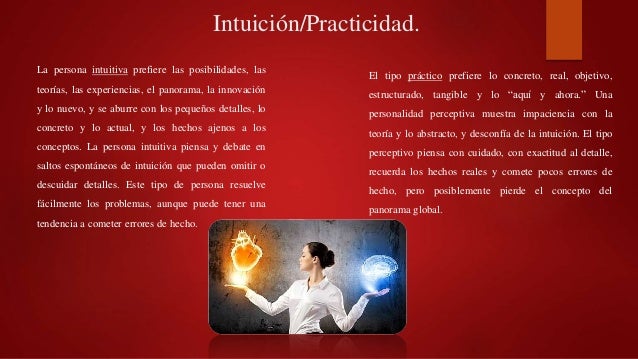 Resultado de imagen para INTUICION PRACTICIDAD
