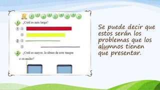 Se puede decir que
estos serán los
problemas que los
alumnos tienen
que presentar.
Título
 