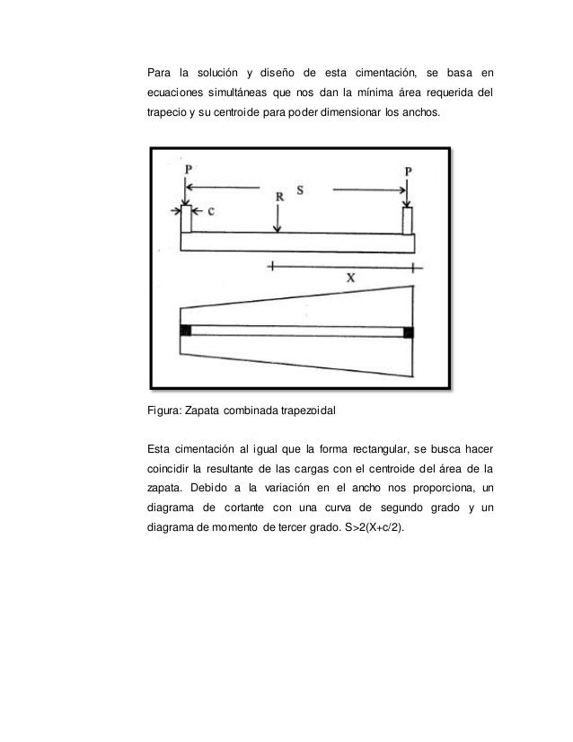 Para la solución y diseño de esta cimentación, se basa en
ecuaciones simultáneas que nos dan la mínima área requerida del...
