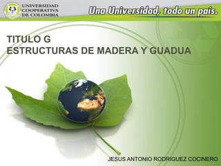 TITULO G
ESTRUCTURAS DE MADERA Y GUADUA
JESUS ANTONIO RODRIGUEZ COCINERO
 
