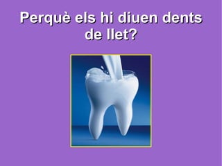 Perquè els hi diuen dents de llet? 