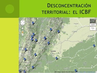 D ESCONCENTRACIÓN
TERRITORIAL : EL ICBF
 