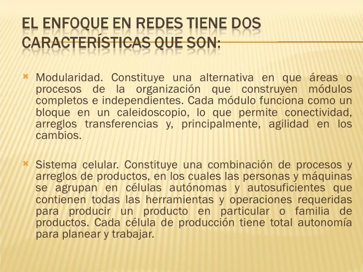 ENFOQUE EN REDES (DISEÑO ORGANIZACIONAL)