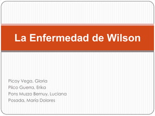 Picoy Vega, Gloria Pilco Guerra, Erika Pons MuzzoBernuy, Luciana Posada, María Dolores La Enfermedad de Wilson 