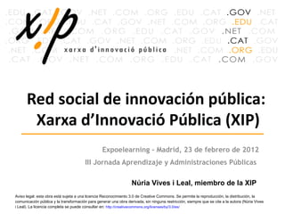 Red de innovación pública: Xarxa d'Innovació Pública (XIP)