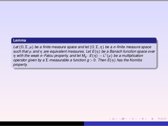 A Komlo Stheorem For General Banach Lattices Of Measurable Fu