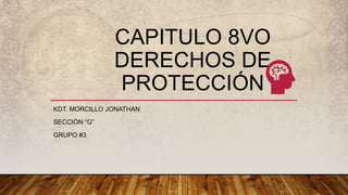 CAPITULO 8VO
DERECHOS DE
PROTECCIÓN
KDT. MORCILLO JONATHAN
SECCIÓN “G”
GRUPO #3
 