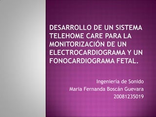 Ingeniería de Sonido
Maria Fernanda Boscán Guevara
                  20081235019
 