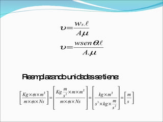 Reemplazando unidades se tiene:   