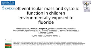 Left ventricular mass and systolic function in children environmentally ...