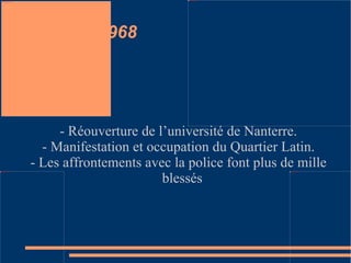 10 mars 1968 - Réouverture de l’université de Nanterre. - Manifestation et occupation du Quartier Latin. - Les affrontements avec la police font plus de mille blessés 