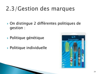    On distingue 2 différentes politiques de
    gestion :

   Politique génétique

   Politique individuelle




                                               29
 