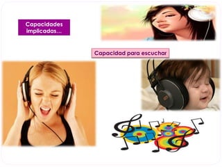 Capacidades 
implicadas… 
Capacidad para escuchar 
 