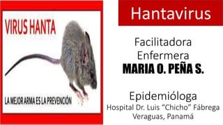 Facilitadora
Enfermera
MARIA O. PEÑA S.
Epidemióloga
Hospital Dr. Luis “Chicho” Fábrega
Veraguas, Panamá
Hantavirus
 