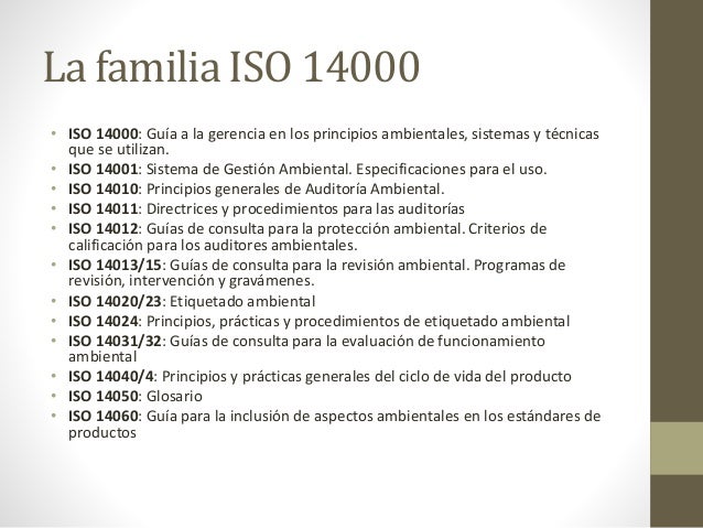 Definicion Familia Normas Iso 14000