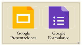 Google
Presentaciones
Google
Formularios
 