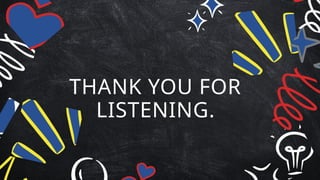 THANK YOU FOR
LISTENING.
 
