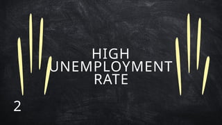 HIGH
UNEMPLOYMENT
RATE
2
 