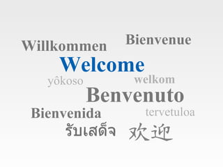Welcome Bienvenue Willkommen Benvenuto Bienvenida yôkoso   tervetuloa  welkom  