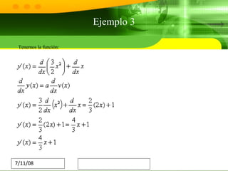 Ejemplo 3 Tenemos la función: 