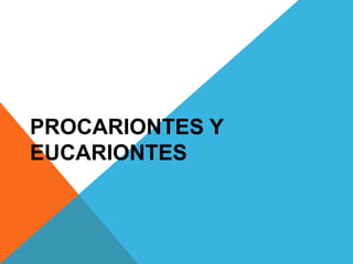 PROCARIONTES Y
EUCARIONTES
 