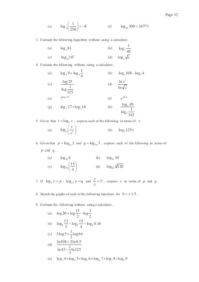 Exponential And Logarithm Function