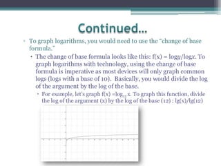Exponential and logarithmic functions | PPTX