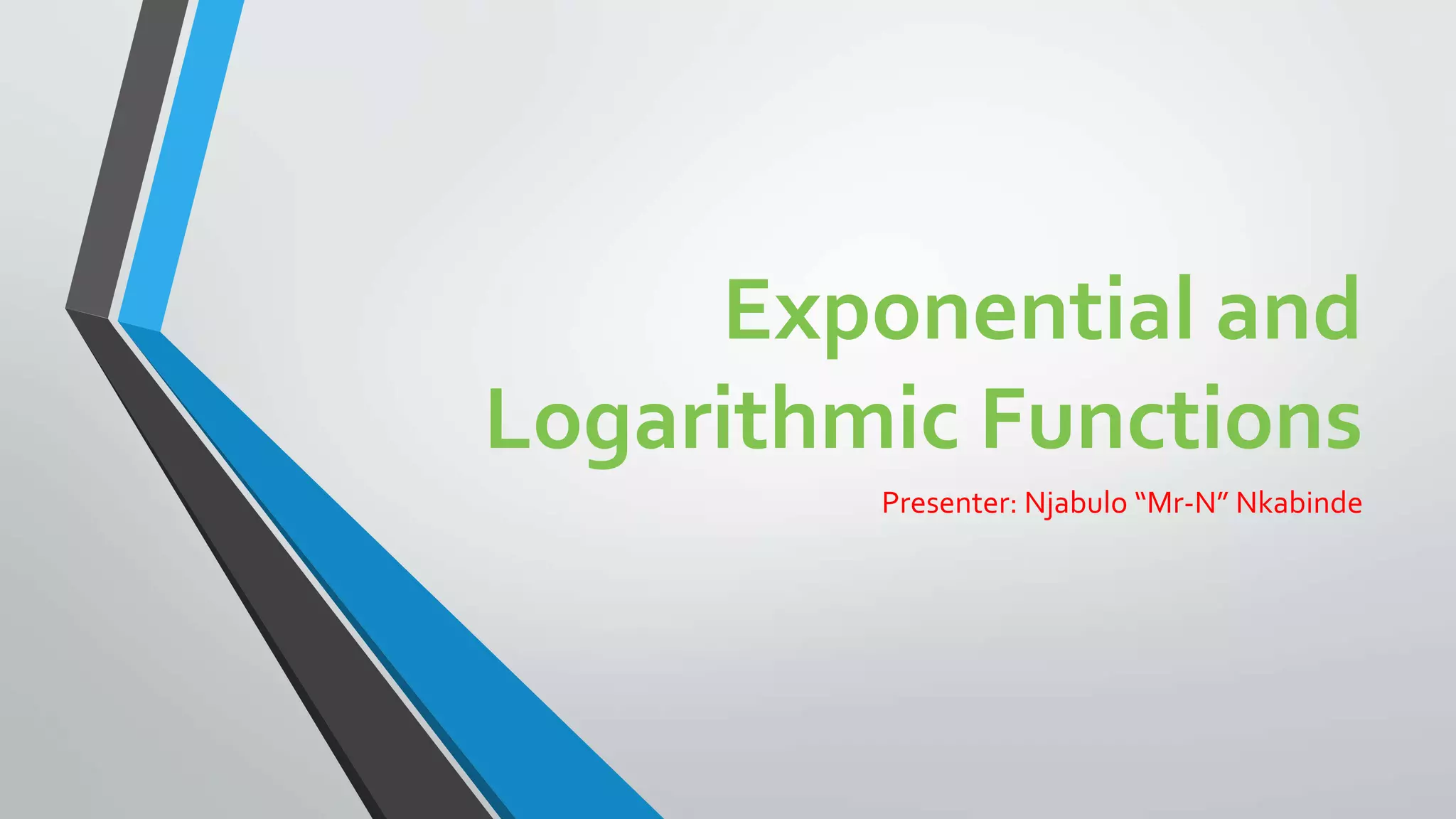 Exponential and logarithmic functions | PPT