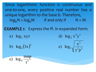 Exponential and logrithmic functions | PPTX | Physics | Science