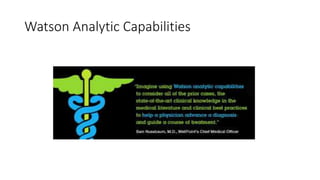 Watson Analytic Capabilities
 
