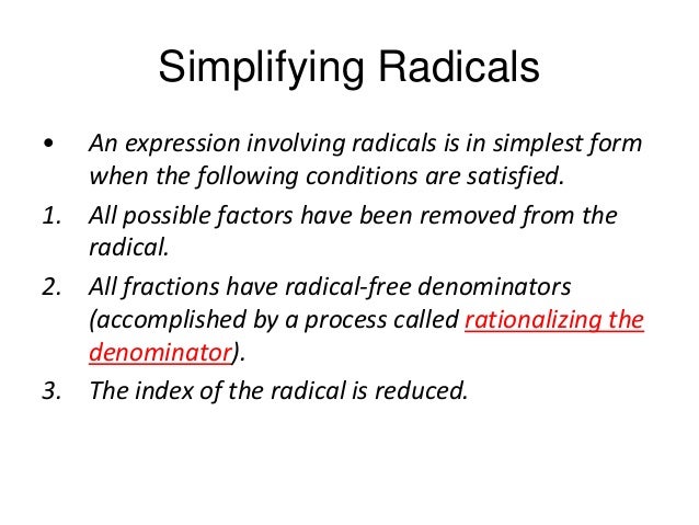 exponential form radicals square root of 69 in radical form