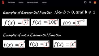 Real Life Expontentialfunction Examples EXPONENTIAL FUNCTION.pptx