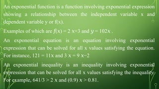 Exponential Function Expression Exponential function, equation and inequality.pptx