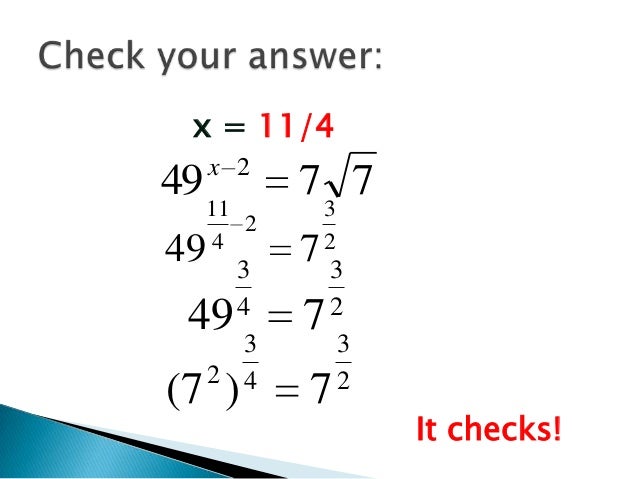 Exponential functions