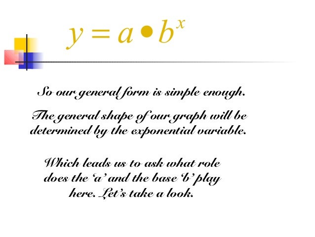 exponential functions exponential function general form