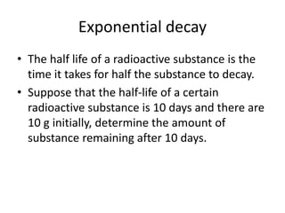 Exponential Decay Examples In Real Life
