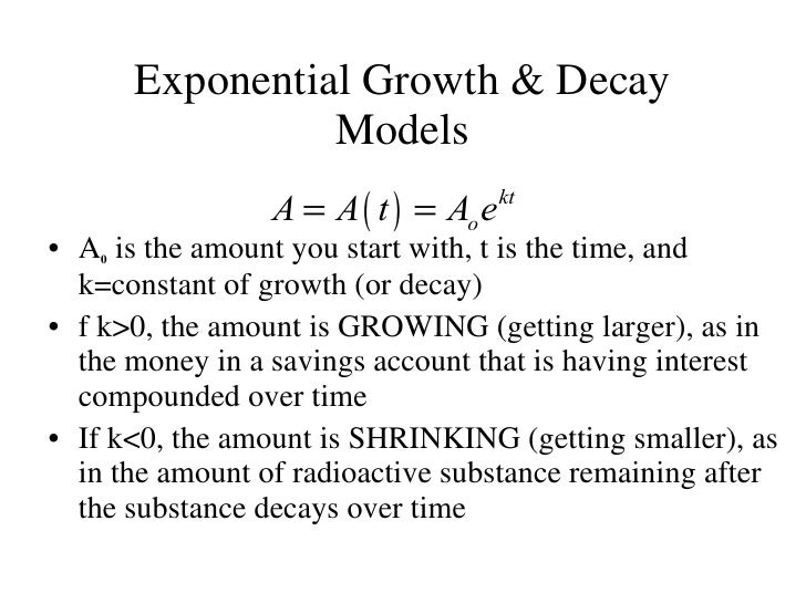 Single exponential decay formula