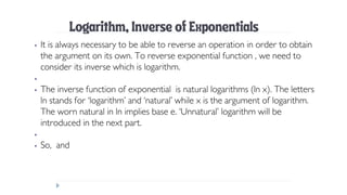 Comprehensive Guide to Exponentials and Logarithms in Mathematics | PDF